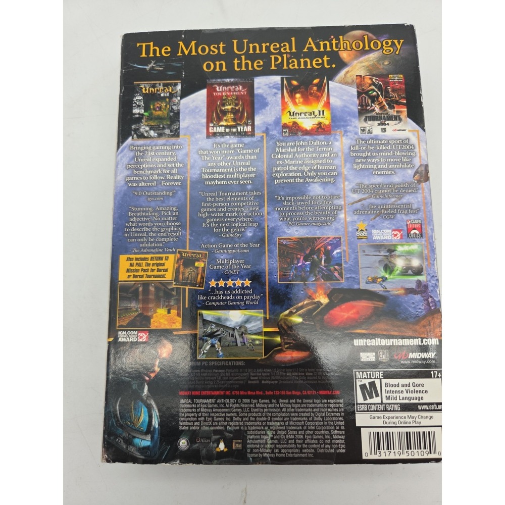 Unreal Anthology PC DVD-ROM 2006 PC Midway No Soundtrack Disc - Picture 4 of 5